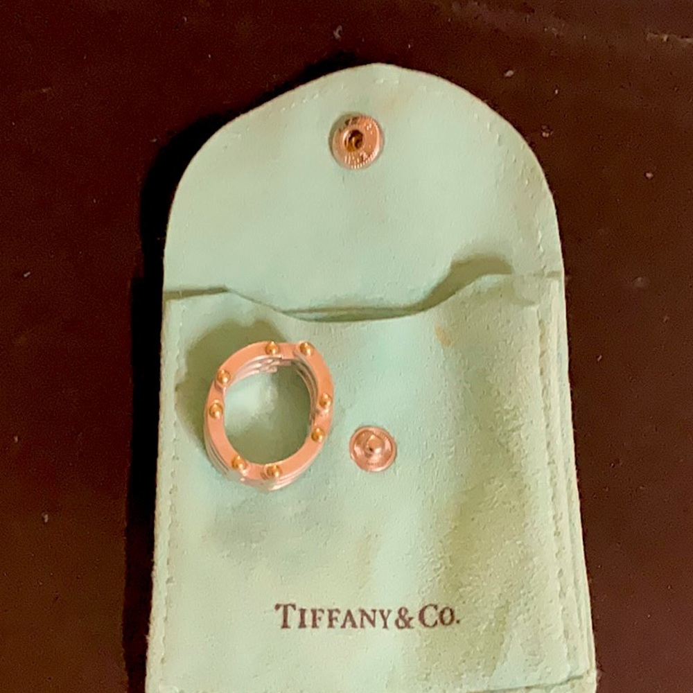 Tiffany and Co Mesh Silver with gold accents ring